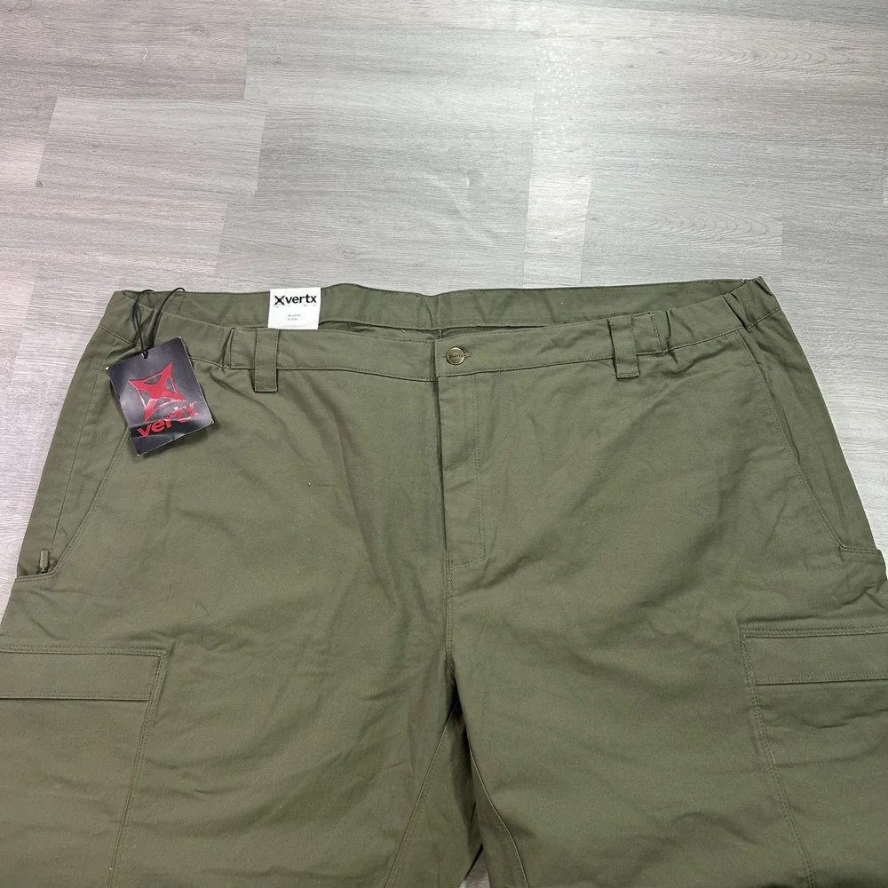 NEW Vertx Cargo Pants Mens 52x36 Green Stretch Relaxed Fit Workwear Outdoor